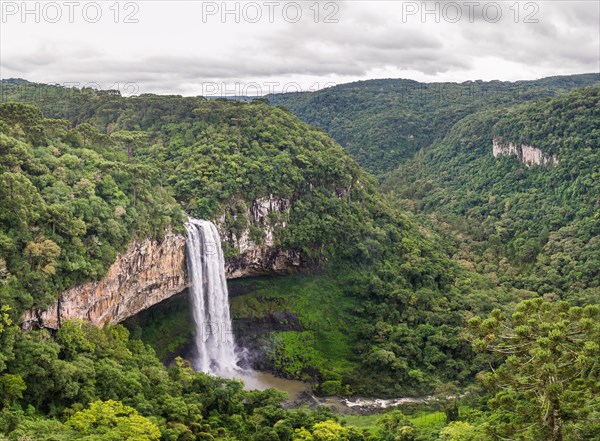 Beautiful view of Caracol Waterfall (Snail Waterfall), Canela- Rio Grande do Sul, Brazil, South