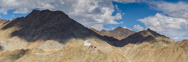 The Namgyal Tsemo Gompa monastery on Tsenmo Hill, a viewpoint over Leh, Ladakh, Jammu and Kashmir,