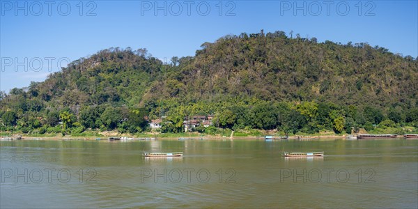 Panorama over the Mekong at Luang Prabang, Luang Prabang province, Laos, Asia