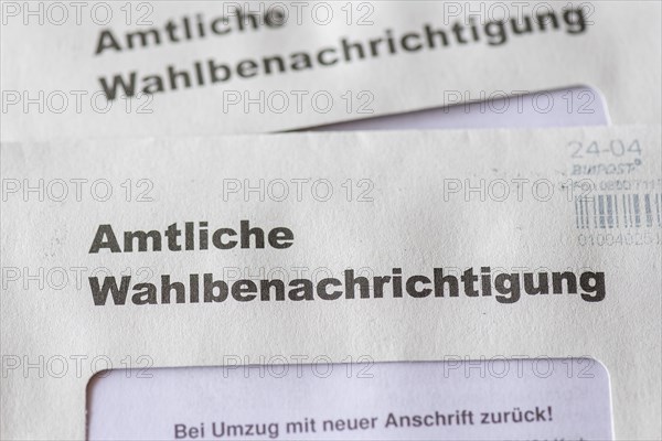 Official election notification, for the European Parliament, the regional assembly, the district
