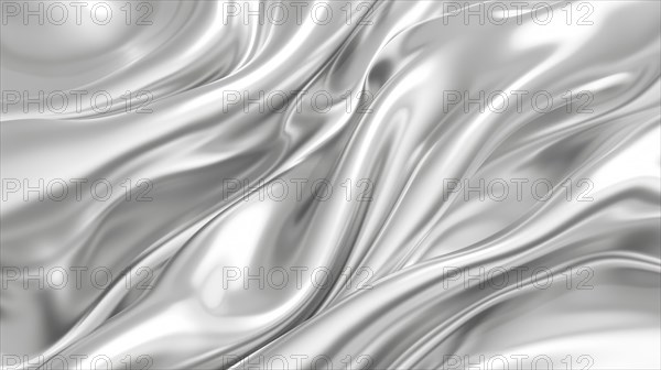 Glossy white silk fabric with a luxurious smooth texture, flowing in a wavelike pattern, AI