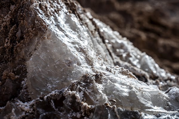 Salt crystals bound in rock, Valle de la Luna, San Pedro de Atacama, Antofagasta, Chile, South