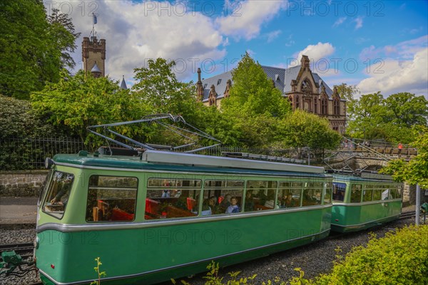 Drachenfelsbahn, Germany's oldest cog railway up the Drachenfels, a mountain in the Siebengebirge