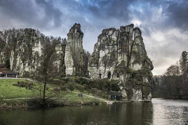 Externsteine, sandstone formation, Teutoburg Forest, Horn-Bad Meinberg, North Rhine-Westphalia,