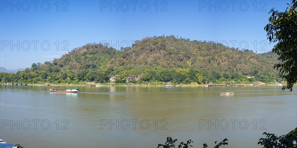 Panorama over the Mekong at Luang Prabang, Luang Prabang province, Laos, Asia