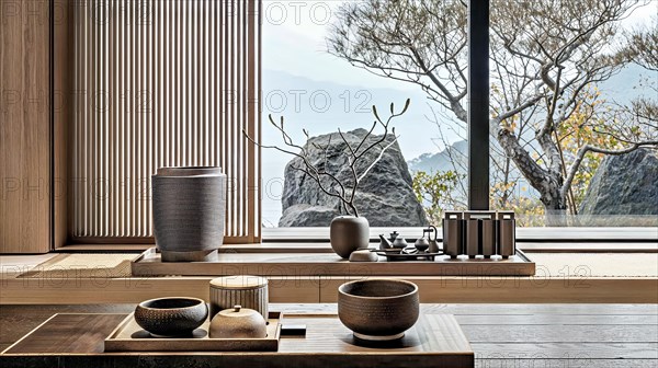 A modern reinterpretation of the classic Japanese tea ceremony and a minimalist interior that gives