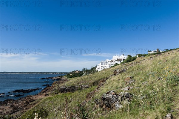 View from the famous Casapueblo, the Whitewashed cement and stucco buildings near the town of Punta