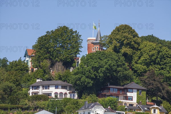 Suellberg with villas in the Treppenviertel, residential building, Blankenese district, Hamburg,