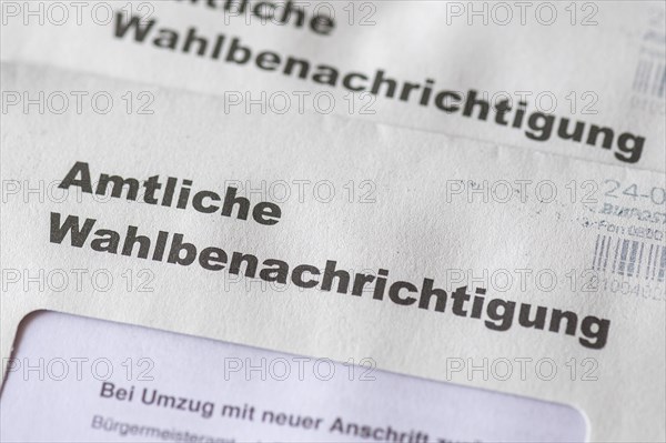Official election notification, for the European Parliament, the regional assembly, the district