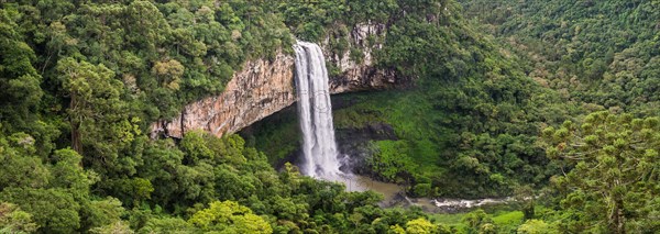 Beautiful view of Caracol Waterfall (Snail Waterfall), Canela- Rio Grande do Sul, Brazil, South