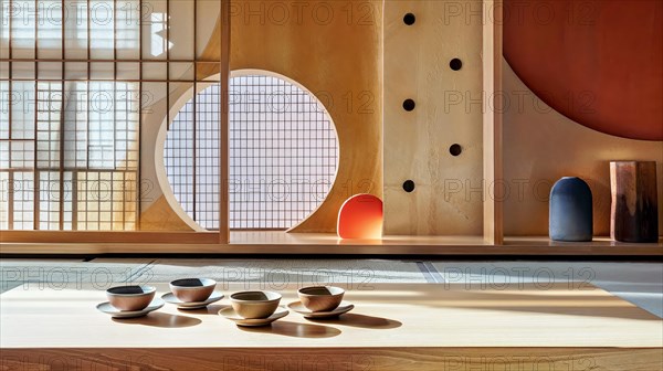 A contemporary reimagining of the traditional Japanese tea ceremony in a minimalist space that