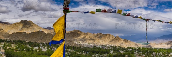 The Namgyal Tsemo Gompa monastery on Tsenmo Hill, a viewpoint over Leh, Ladakh, Jammu and Kashmir,