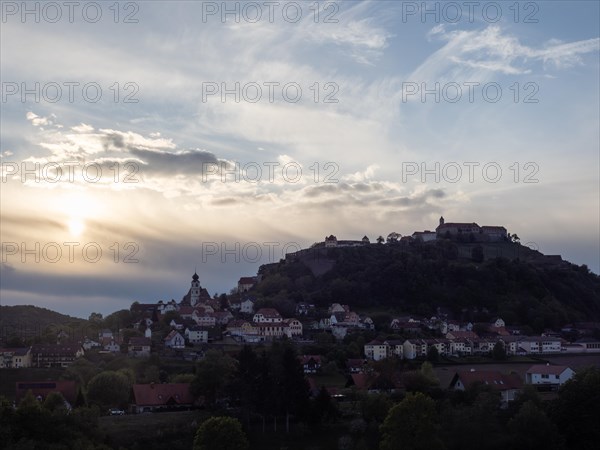 Evening sun over Riegersburg Castle, Riegersburg, Styrian volcanic region, Styria, Austria, Europe
