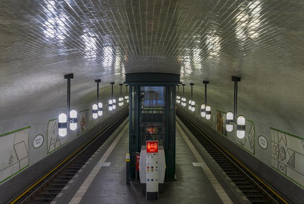Interior photograph, Maerkisches Museum underground station, Berlin, Germany, Europe