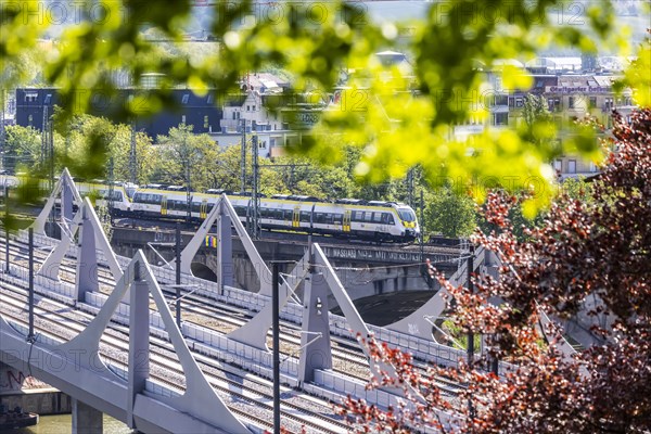 Neckar Bridge, a Stuttgart 21 project. The railway bridge crosses the Neckar in Bad Cannstatt. The