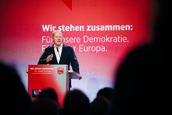 Federal Chancellor Olaf Scholz, recorded at the Social Democratic Congress of the SPD and PES with