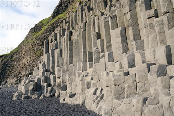 Basalt formations on Reynisfjara beach, black beach, Reynisfjara, Vik, Iceland, Europe
