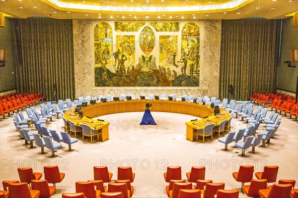 Room of the United Nations Security Council at the UN headquarters in New York