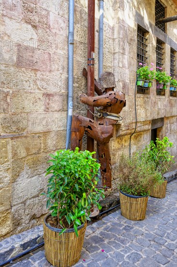 Design metallic sculptures in the street of the old city, Gaziantep, Turkey, Asia