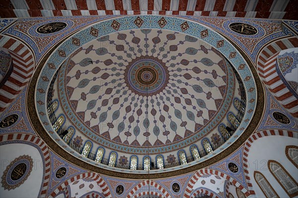 Avlusunda mosque, Prayer room cupola ceiling, Sanliurfa, Turkey, Asia