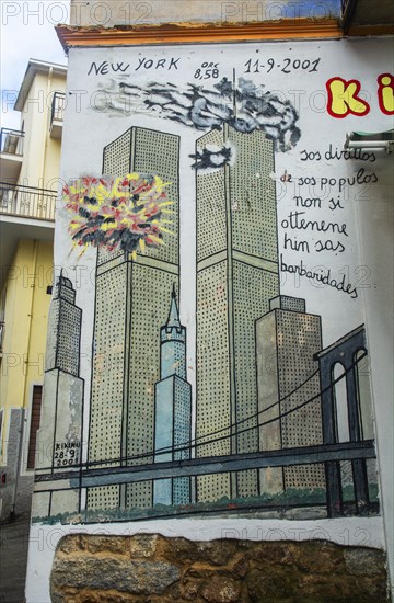 Murals in Orgosolo, Nuoro province, Sardinia, Italy, South Europe, Europe