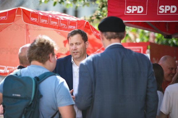 Lars Klingbeil, SPD party chairman, during his visit to the DGB rally in Goerlitz, 1 May 2024