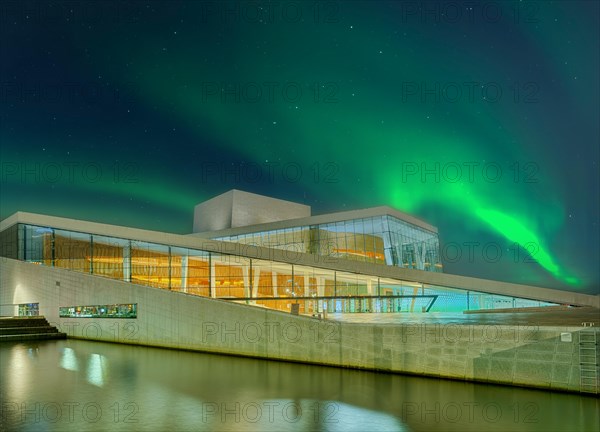 Opera Night Aurora Oslo Norway