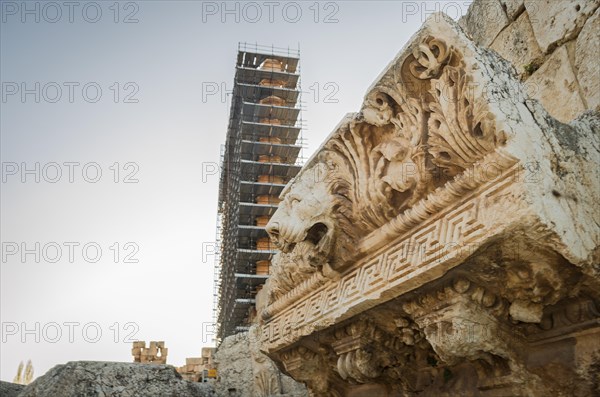 Ruins of Baalbek. Ancient city of Phenicia, located in the Beca valley, Lebanon. Acropolis with
