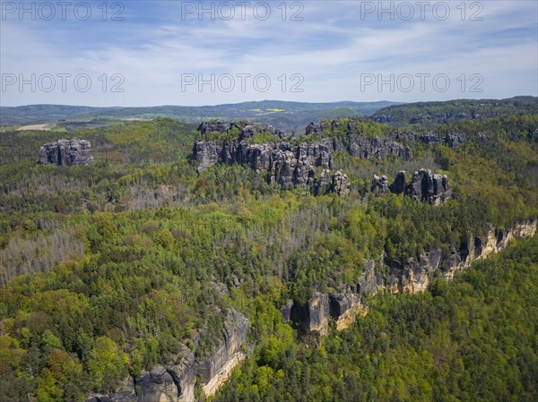 The Schrammsteine are an elongated, heavily jagged group of rocks in the Elbe Sandstone Mountains,
