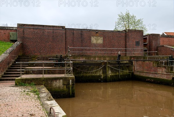 The inner side of the Sieltor in the fishing village of Ditzum, municipality of Jemgum, district of