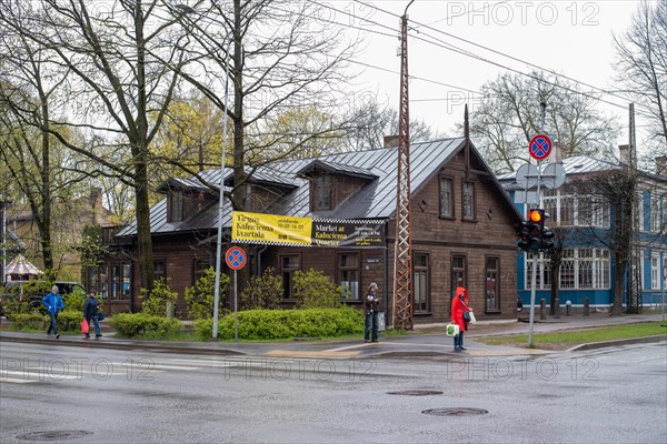 Traditional wooden house in the Kalnciema neighbourhood on the western bank of the Daugava River in