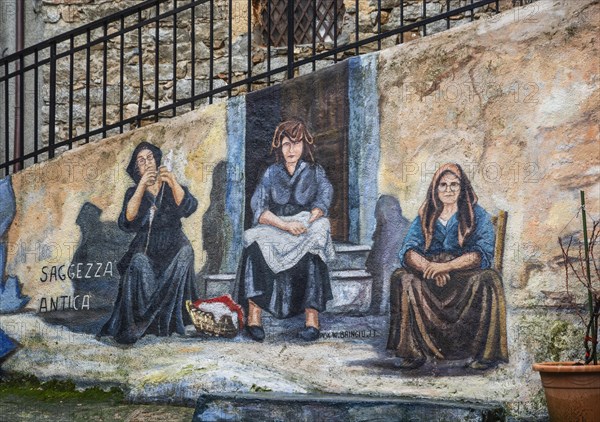 Murals in Orgosolo, Nuoro province, Sardinia, Italy, South Europe, Europe