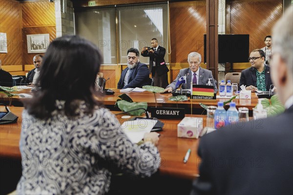 (L-R) Annalena Baerbock (Buendnis 90/Die Gruenen), Federal Foreign Minister, and Henry Puna,