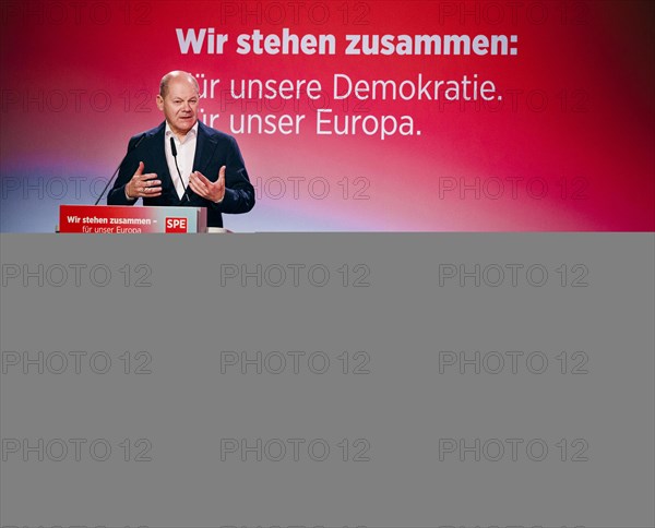 Federal Chancellor Olaf Scholz, recorded at the Social Democratic Congress of the SPD and PES with