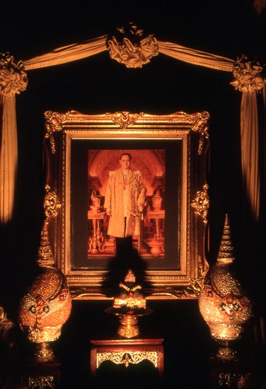 Photograph, king Rama IX, Thailand, Asia