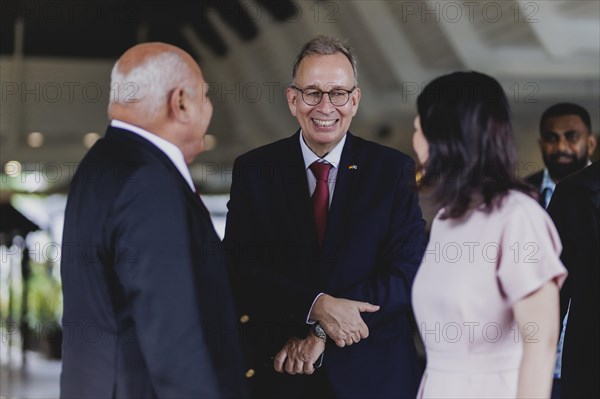 (R-L) Annalena Baerbock (Alliance 90/The Greens), Federal Foreign Minister, and Andreas Prothmann,