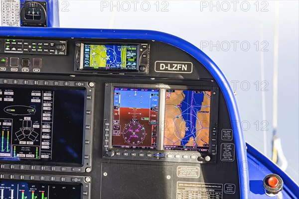 Zeppelin flight over Lake Constance and the Lake Constance region, view into the cockpit of the