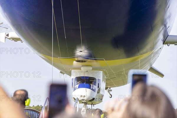 Zeppelin ready for take-off for a sightseeing flight, Tourism on Lake Constance, Friedrichshafen,