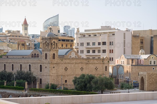 Center of Beirut, capital of Lebanon, tree and classical architecture and characteristic of the