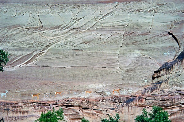 Historic petroglyphs, Canyon de Chelly National Monument, area of the Navajo Nation in the
