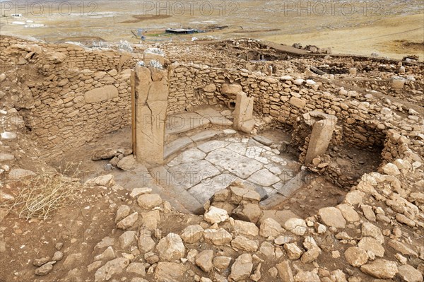 Neolithic archaeological site of Karahan Tepe, Circular stone structure with T Shape pillars,