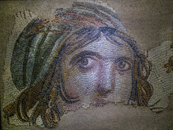 Gypsy girl mosaic, Zeugma mosaic Museum, Gaziantep, Turkey, Asia