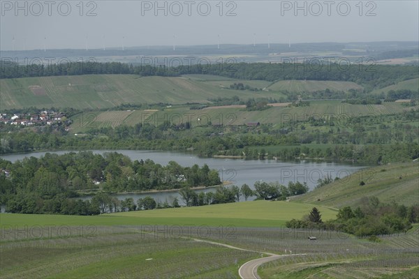 View of Lake Breitenau, Loewensteiner Berge, Loewenstein, Heilbronner Land, Heilbronn,