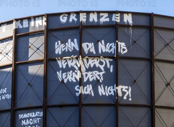 Information board and building of the Mauermuseum at Checkpoint Charlie, Berlin, Friedrichstrasse,