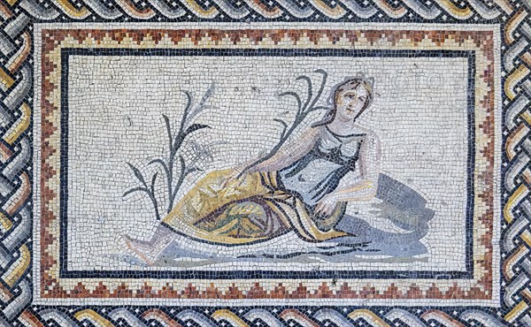 Euphrates river Gods mosaic, Zeugma mosaic Museum, Gaziantep, Turkey, Asia