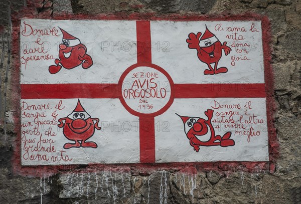 Murals in Orgosolo, Nuoro province, Sardinia, Italy, South Europe, Europe