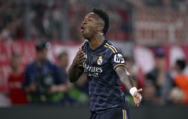Goal celebration, cheering, Vinicius Junior Real Madrid (07) gesture, gesture, Champions League,