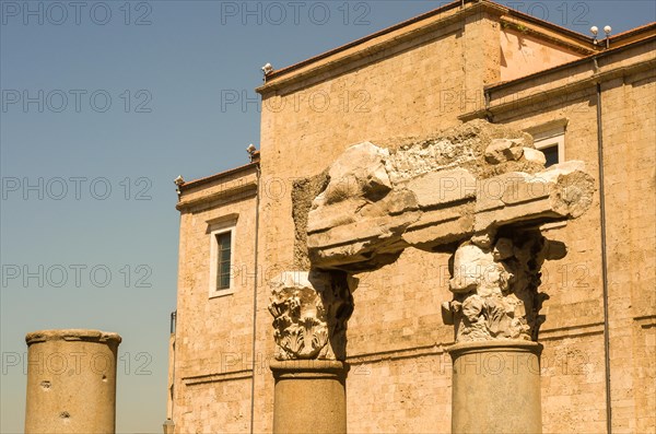 Roman ruins in the center of the city of Beirut in Lebanon