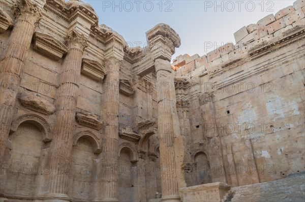 Ruins of Baalbek. Ancient city of Phenicia located in the Beca valley in Lebanon. Acropolis with