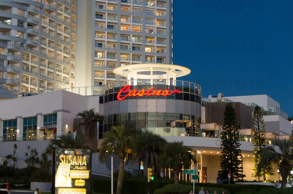 Punta del Este. Maldonado, Uruguay, december 31, 2023: Facade of the famous hotel and casino in